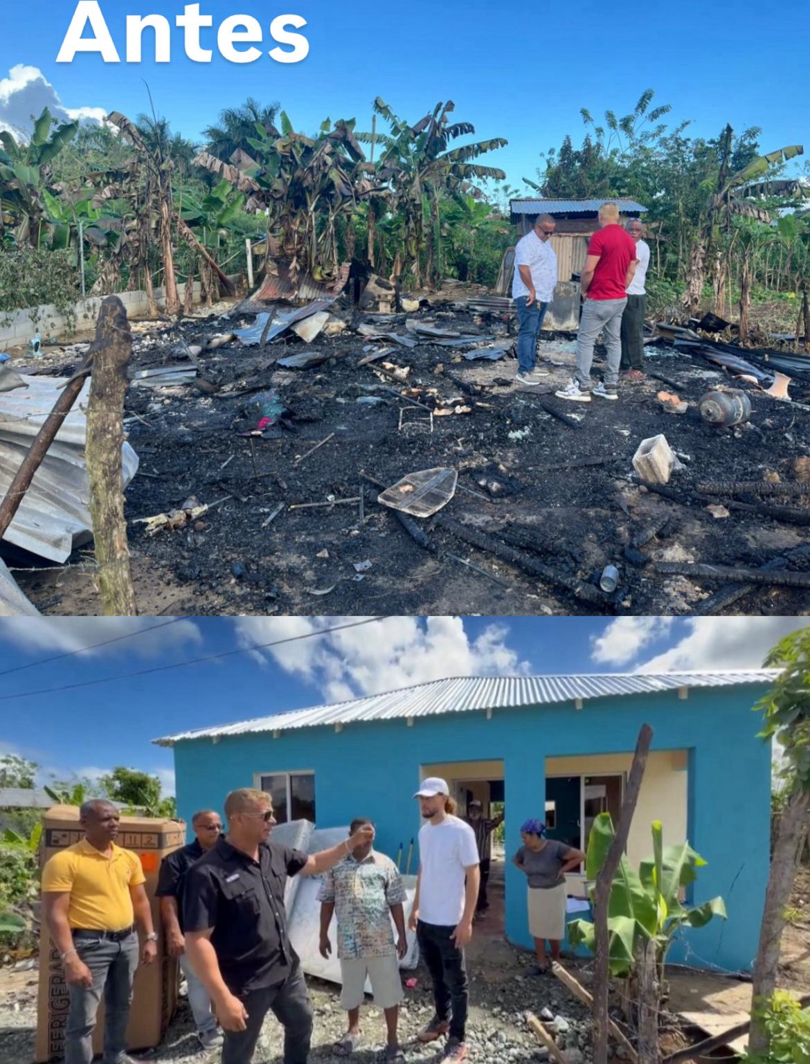 UN ANTES Y DESPUES DE LA CASA QUE SE QUEMO