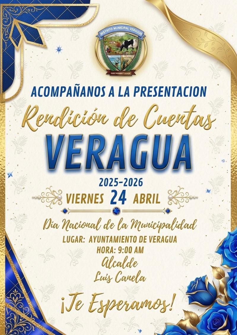¡ACOMPAÑANOS A LA PRESENTACION RENDICION DE CUENTAS VERAGUA 2025/2026.